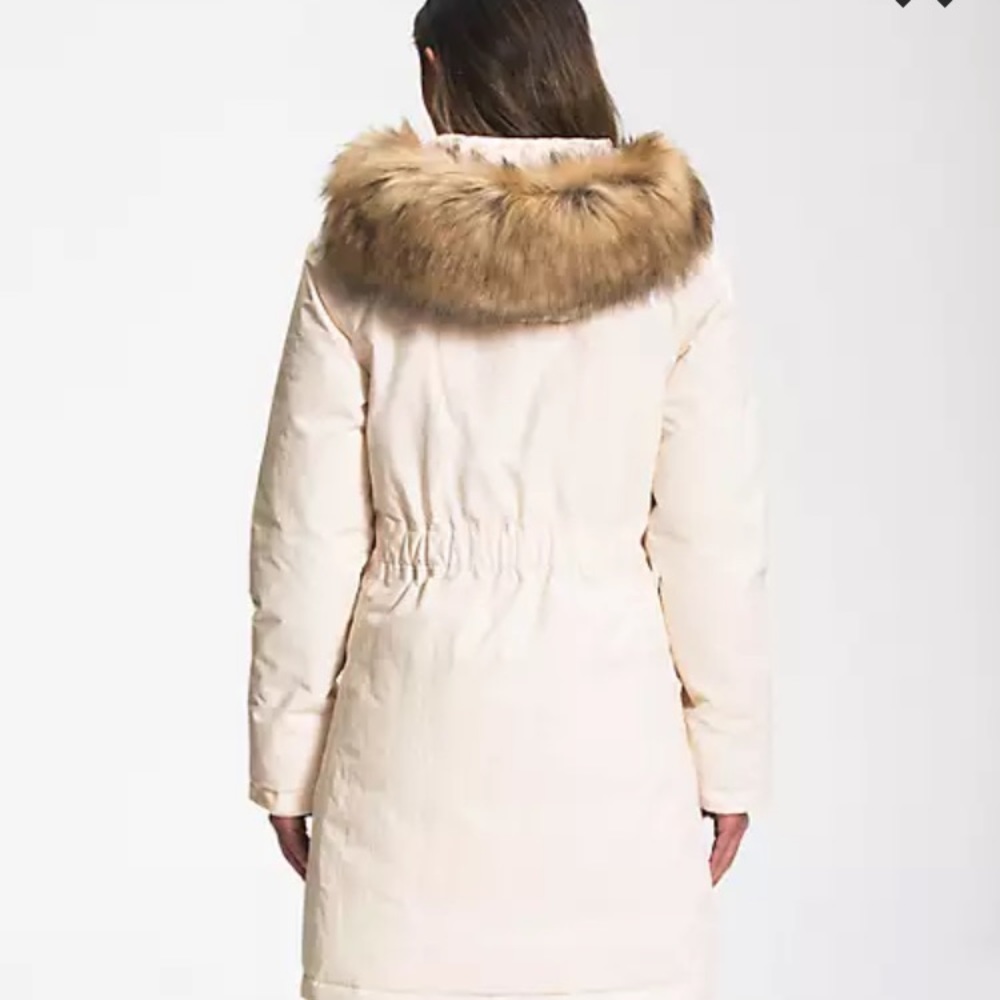 NWT North Face Arctic Parka - Gardenia White/Silver grey leopard print - Picture 2 of 16